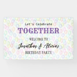 Kleurrijke regenboog ballon gezamenlijke verjaarda spandoek