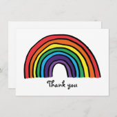 Kleurrijke Regenboog Bedankkaart (Voorkant / Achterkant)