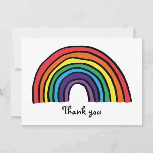 Kleurrijke Regenboog Bedankkaart (Voorkant)
