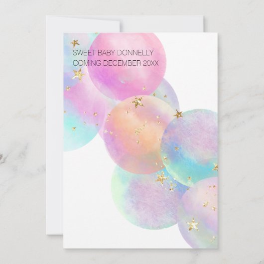 Kleurrijke Regenboog Bellen Witte BBQ Baby Shower Kaart (Achterkant)