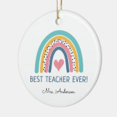 Kleurrijke regenboog beste leraar ooit keramisch ornament (Links)