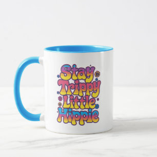 Kleurrijke Regenboog Blijf Trippy Hippie Citaat Mok