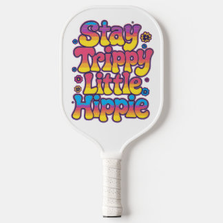 Kleurrijke Regenboog Blijf Trippy Hippie Citaat Pickleball Paddle