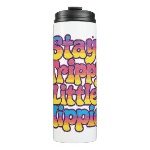 Kleurrijke Regenboog Blijf Trippy Hippie Citaat Thermosbeker