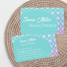 Kleurrijke regenboog bloem patroon gepersonaliseer visitekaartje