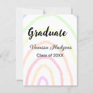 Kleurrijke regenboog boho afstudeerceremonie voeg  briefkaart