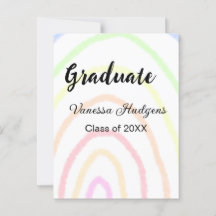 Kleurrijke regenboog boho afstuderen naam jaar 