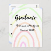 Kleurrijke regenboog boho afstuderen naam jaar toe briefkaart (Voorkant / Achterkant)