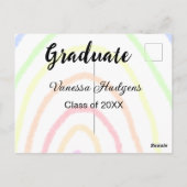 Kleurrijke regenboog boho afstuderen naam jaar toe briefkaart (Achterkant)