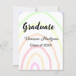Kleurrijke regenboog boho afstuderen naam jaar toe briefkaart