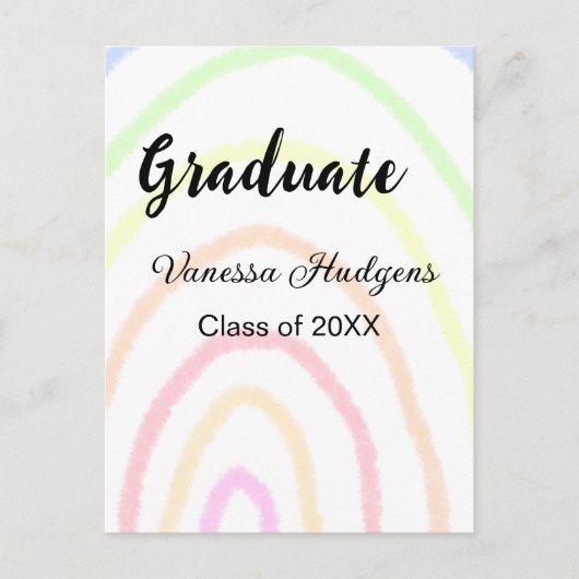 Kleurrijke regenboog boho afstuderen naam jaar toe briefkaart (Voorkant)