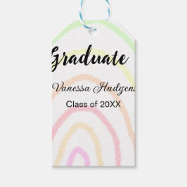 Kleurrijke regenboog boho afstuderen voeg naam jaa cadeaulabel