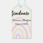 Kleurrijke regenboog boho afstuderen voeg naam jaa cadeaulabel (Achterkant)