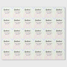 Kleurrijke regenboog boho afstuderen voeg naam jaa cadeaupapier