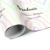 Kleurrijke regenboog boho afstuderen voeg naam jaa cadeaupapier (Rol Hoek)