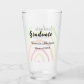 Kleurrijke regenboog boho afstuderen voeg naam jaa glas (Achterkant)
