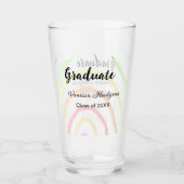 Kleurrijke regenboog boho afstuderen voeg naam jaa glas (Voorkant)