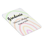 Kleurrijke regenboog boho afstuderen voeg naam jaa magneet (Rechterzijde)