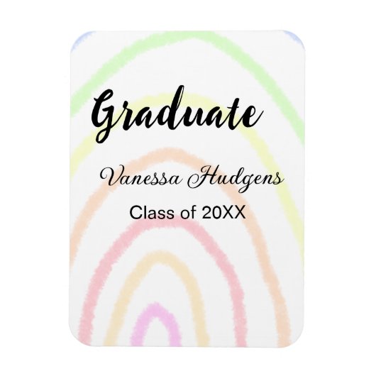 Kleurrijke regenboog boho afstuderen voeg naam jaa magneet (Verticaal)