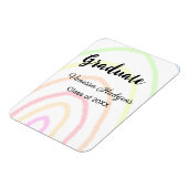 Kleurrijke regenboog boho afstuderen voeg naam jaa magneet (Linkerzijde)