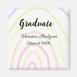 Kleurrijke regenboog boho afstuderen voeg naam jaa magneet