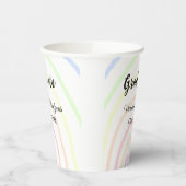 Kleurrijke regenboog boho afstuderen voeg naam jaa papieren bekers (Links)