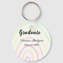 Kleurrijke regenboog boho afstuderen voeg naam jaa sleutelhanger