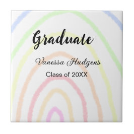 Kleurrijke regenboog boho afstuderen voeg naam jaa tegeltje