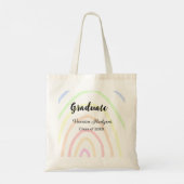 Kleurrijke regenboog boho afstuderen voeg naam jaa tote bag (Achterkant)