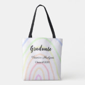 Kleurrijke regenboog boho afstuderen voeg naam jaa tote bag (Achterkant)