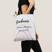 Kleurrijke regenboog boho afstuderen voeg naam jaa tote bag (Dichtbij)