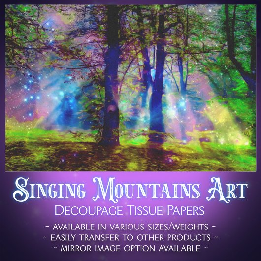 Kleurrijke Regenboog Bomen Magische Bos Decoupage Tissuepapier
