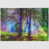 Kleurrijke Regenboog Bomen Magische Bos Decoupage Tissuepapier (Voorkant)