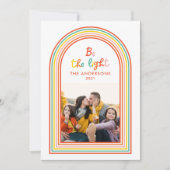 Kleurrijke regenboog boog 1 foto Kerstmis Feestdagenkaart (Voorkant)