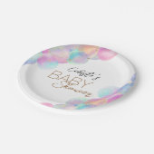 Kleurrijke regenboog bubbels wit Baby shower Papieren Bordje (Gekanteld)