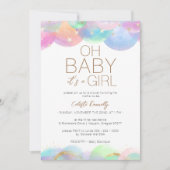 Kleurrijke regenboog bubbels wit oh baby meisje do kaart (Voorkant)