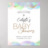 Kleurrijke Regenboog Bubbles Wit Baby shower Welko Poster (Voorkant)