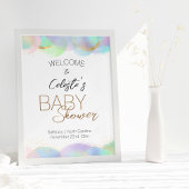 Kleurrijke Regenboog Bubbles Wit Baby shower Welko Poster