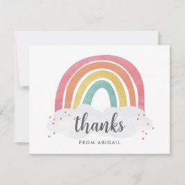 Kleurrijke Regenboog Calligrafie Kinderen Verjaard Bedankkaart