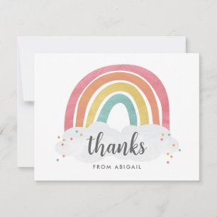 Kleurrijke Regenboog Calligrafie Kinderen Verjaard Bedankkaart