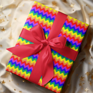 Kleurrijke Regenboog Chevron Gestreepte Veelkleuri Cadeaupapier