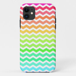 Kleurrijke regenboog Chevron Stripes iPhone 11 Hoesje