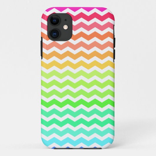 Kleurrijke regenboog Chevron Stripes Case-Mate iPhone Case (Achterkant)