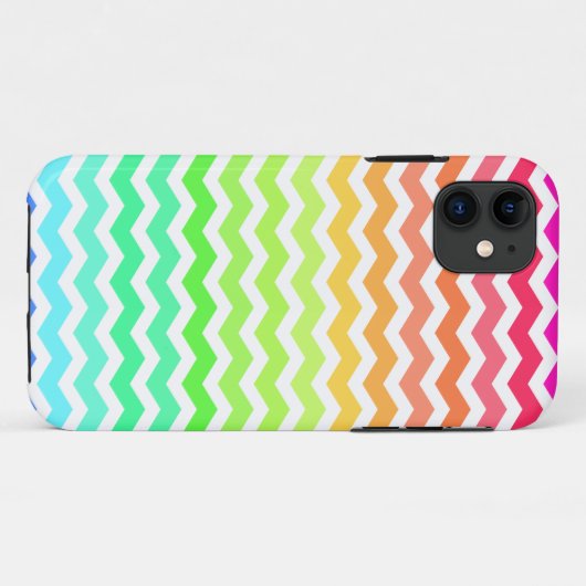 Kleurrijke regenboog Chevron Stripes Case-Mate iPhone Case (Achterkant (horizontaal))