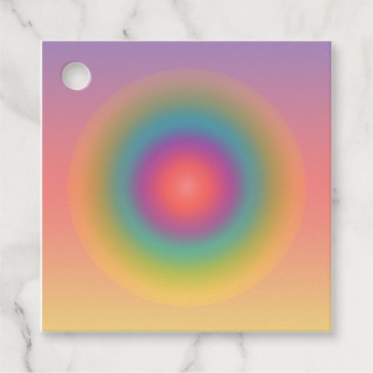 Kleurrijke regenboog Concentrische cirkelruimte Bedankjes Labels (Voorkant)