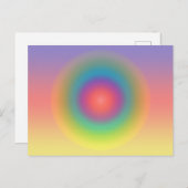 Kleurrijke regenboog Concentrische cirkelruimte Briefkaart (Voorkant / Achterkant)