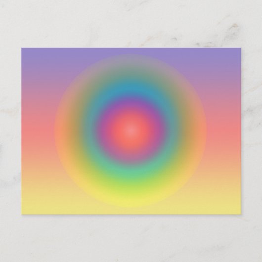 Kleurrijke regenboog Concentrische cirkelruimte Briefkaart (Voorkant)