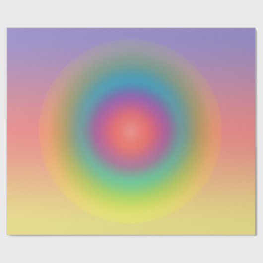 Kleurrijke regenboog Concentrische cirkelruimte Cadeaupapier (Vlak)