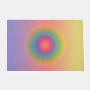 Kleurrijke regenboog Concentrische cirkelruimte Deurmat