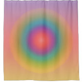 Kleurrijke regenboog Concentrische cirkelruimte Douchegordijn (Voorkant)